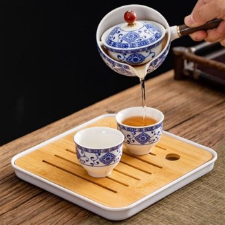 Teapot and Cup Set Portable Teapot Travel Tea Set, Porcelain Japanese Kung Fu Tea Set, Chinese Gongfu Tea Set, Teapot, Teacups and Tray-G-Whole Set (Color : I)