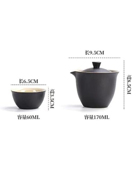 Tea Set Tea Set Teapot Tea Cup 4pcs Chinese Gaiwan Tureen Tea Set Ceramic Teapots 3 Cups Portable Travel Kung Fu Teaware Ceremony Business Gift 170mlTeapot