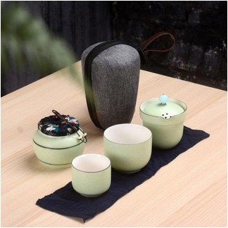 Tea Set Tea Set Teapot Tea Cup Travel Tea Set 6 Pieces Ceramic Outdoor Portable Bag Chinese Kungfu Teaware Sets Gaiwan Teacup Set Drinkware Cup Teapot