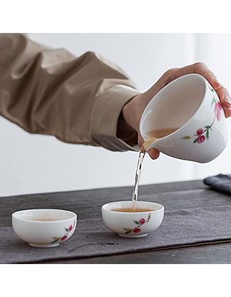 Tea Set Tea Set Teapot Tea Cup Travel Bag Chinese Kung Fu Tea Set Gaiwan Teapot Teacups Fair Mug Tea Sets White Ceramic for Gift Puer DrinkwareTeapot