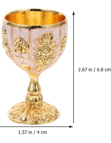 Simple Teapot Teacup, Tea Set for Home Ceramic Tea Set, Wine Glass Juice Cups Set of 4 Engraved Flower Metal Embossed Wine Glasses Floral Wine Glasses Cocktail Glasses Wine Cup: Vintage ( Color : Gold
